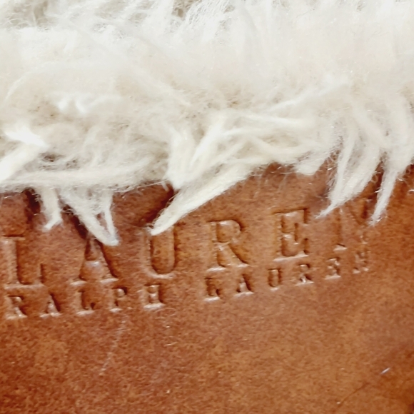 Lauren Ralph Lauren ]Tan Brown Fur Lined Mid Calf Quinta Duck Lace Boots K159 - Picture 9 of 11